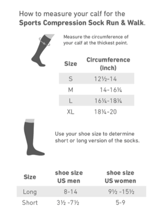 Bauerfeind Compression Size Chart